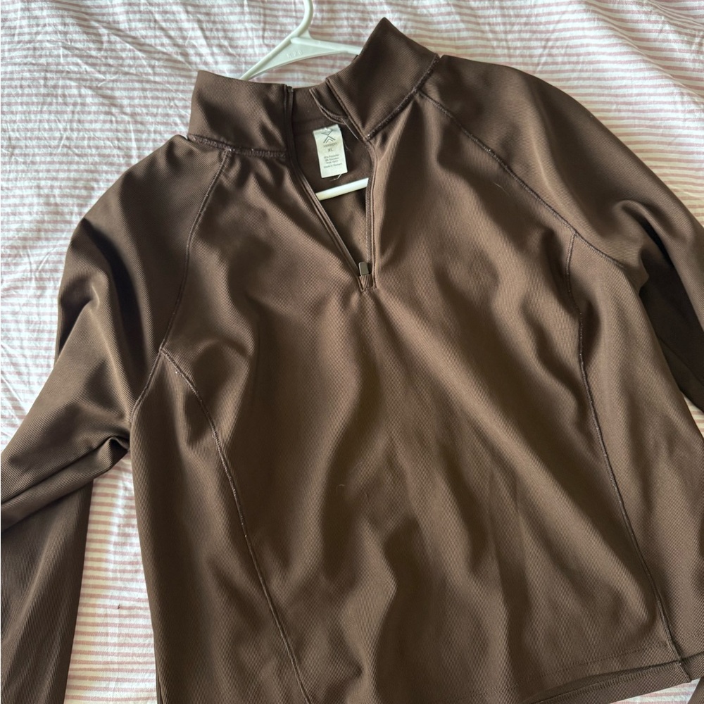 Xversion Brown Quarter-Zip Pullover